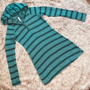 3/$25 Alya Blue/Green Striped Long Sweater